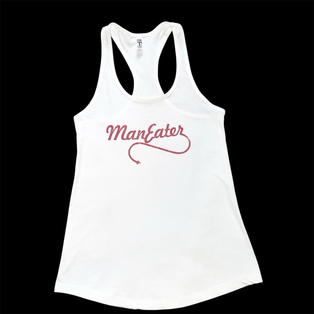 Hall & Oates Maneater Concert Tank Top | White Racerback Tank | Medium